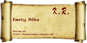 Kmety Réka névjegykártya
